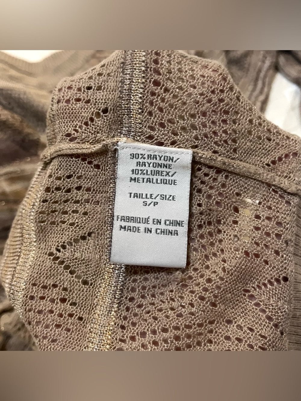 🛍️ $5 ADD-ON | Y2K Suzy Shier Beige-tan Unique Pattern Lightweight Sweater - Picture 12 of 13